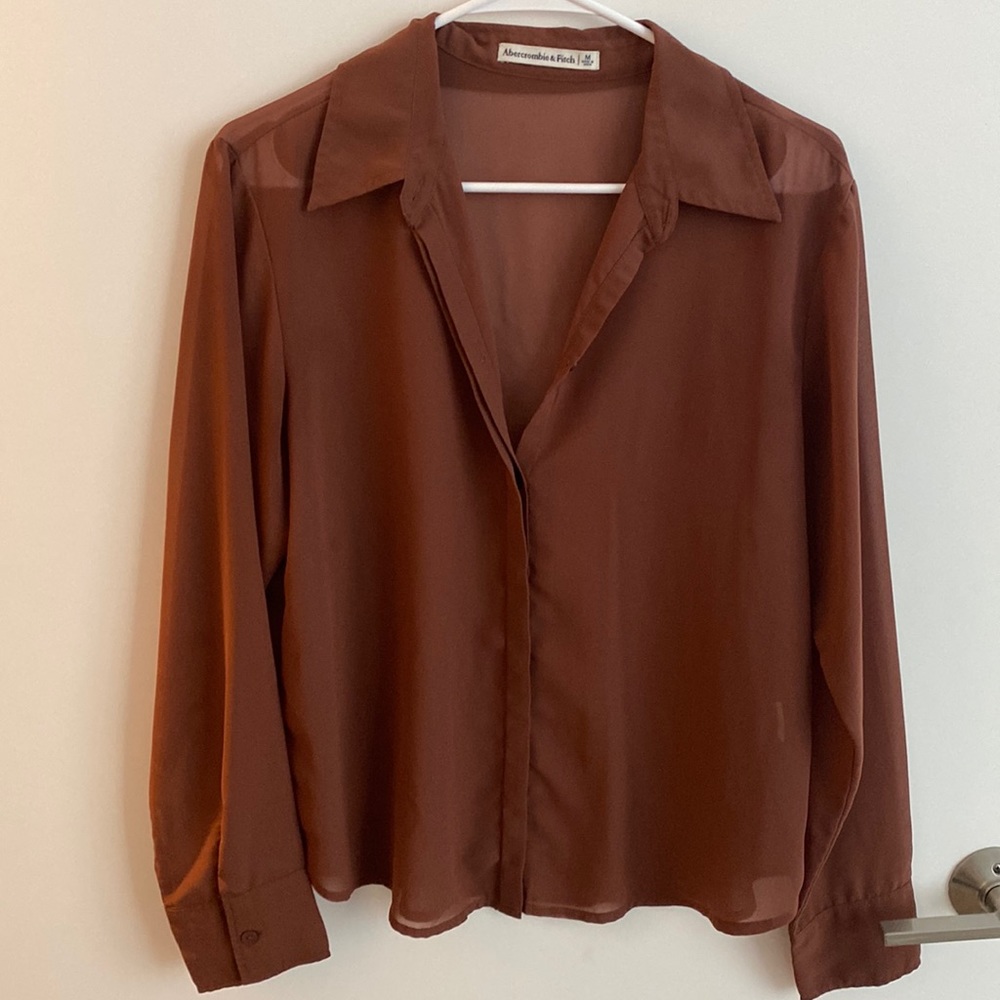 Abercrombie & Fitch Sheer long sleeve button up shirt